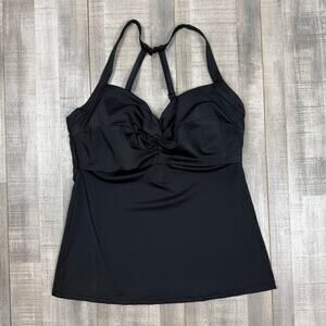 Title Nine Pele Tankini Top Solid Black Size‎ 36DD